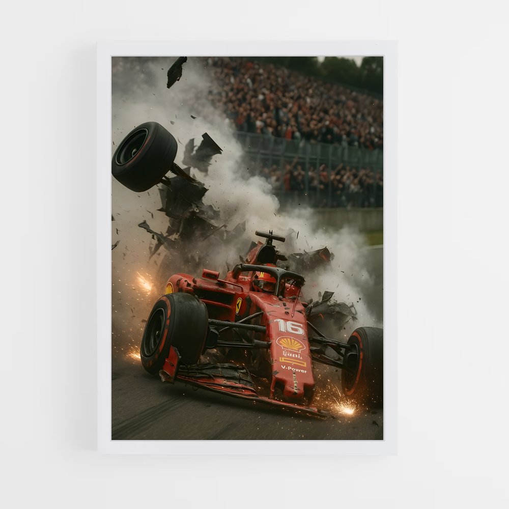 Poster Collision à Monza – affiche Voitures de Formule 1 (vue 3)